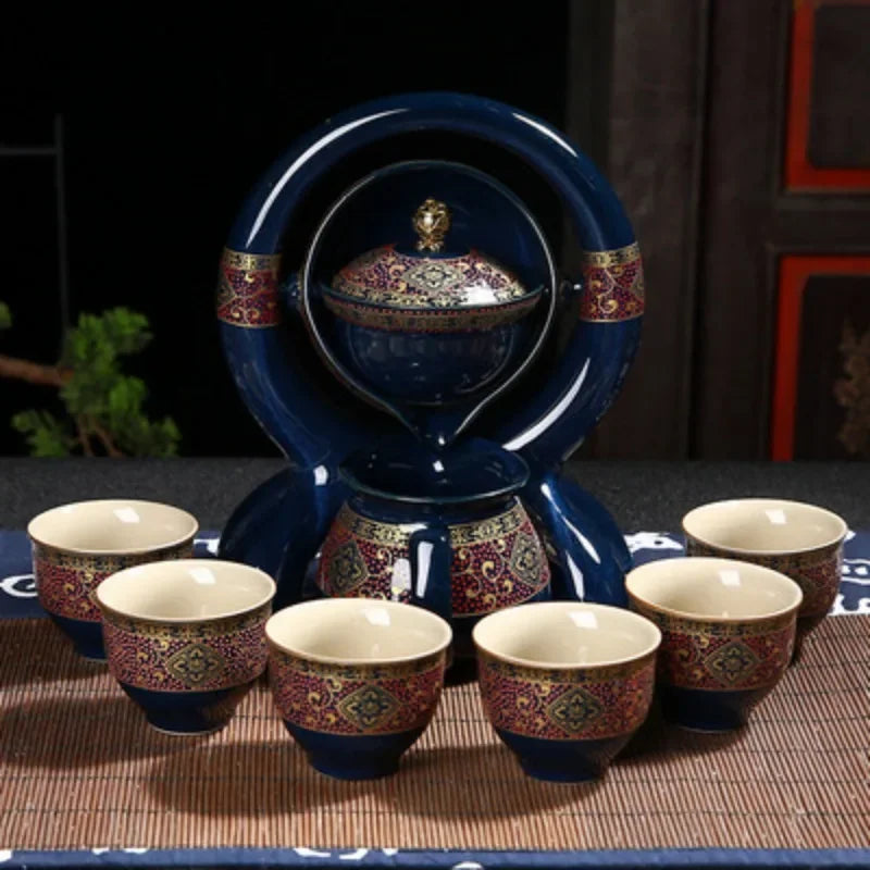 Rotating Ceramic Tea Set for Effortless Elegance π΅