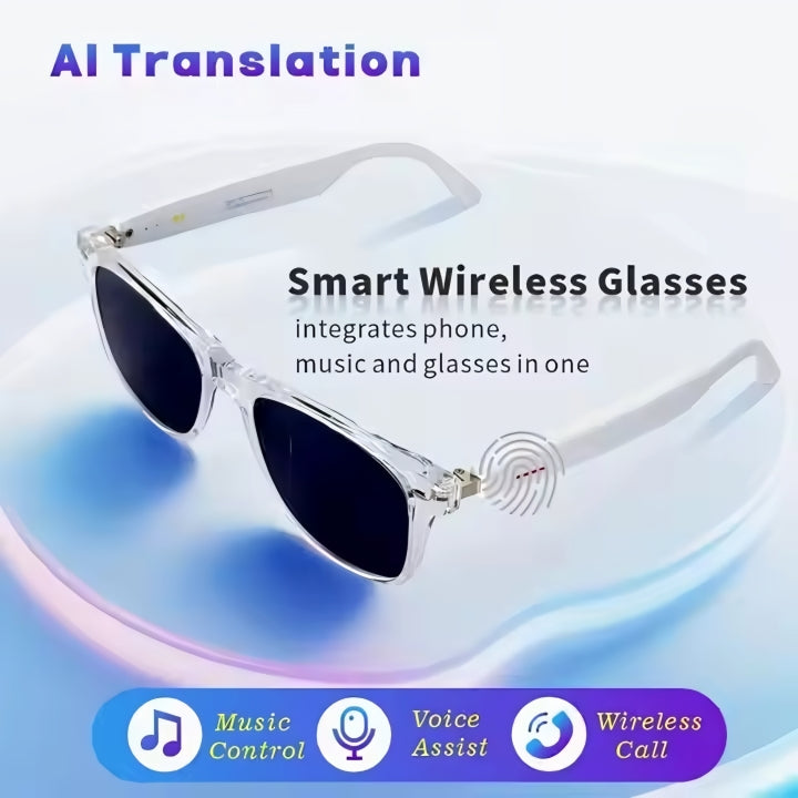 Smart Bluetooth Glasses with Speaker & Voice Assistant – IPX6 Waterproof | Fast US Shipping