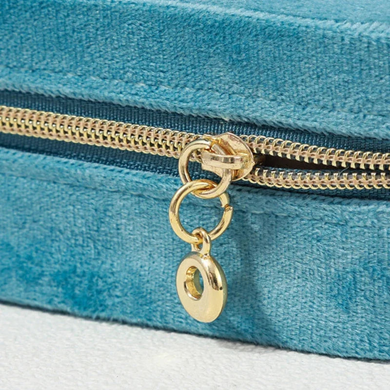 Velvet Travel Jewelry Box Organizer