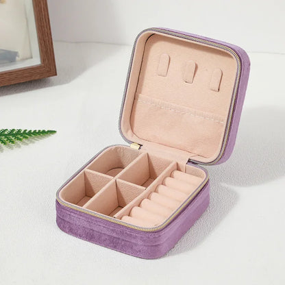 Velvet Travel Jewelry Box Organizer