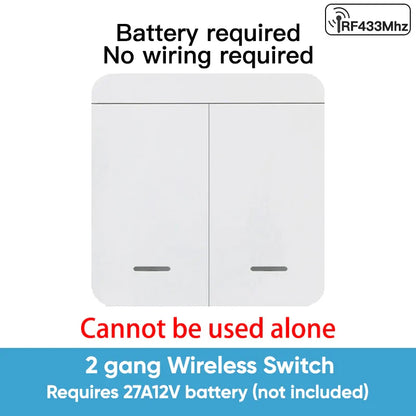 TNCE RF433MHz Mini Wireless Remote Control Light Switch 1/2/3 Gang 86 Wall Transmitter Switch Button Wall Panel Switch