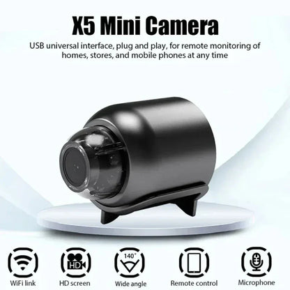 New X5 Mini Camera 1080P Clear Night Vision Lightweight Portable Premium Cams Motion Detection Wireless Surveillance Camera - TrendiMarkt