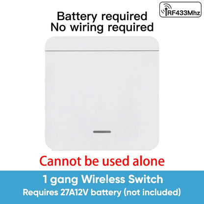 TNCE RF433MHz Mini Wireless Remote Control Light Switch 1/2/3 Gang 86 Wall Transmitter Switch Button Wall Panel Switch