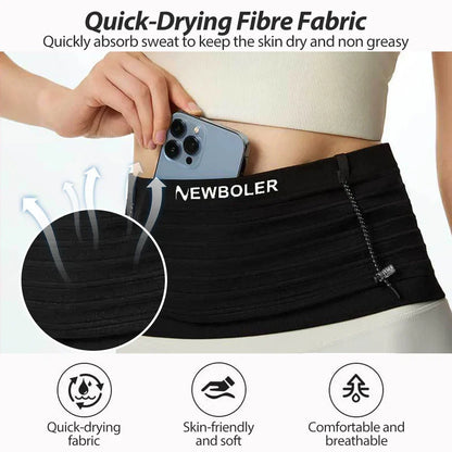 NEWBOLER Elastic Sports Waist Bag Pack Running Race Number Belt Triathlon Marathon Race Cycling Mountaineering Phone Waist Bag