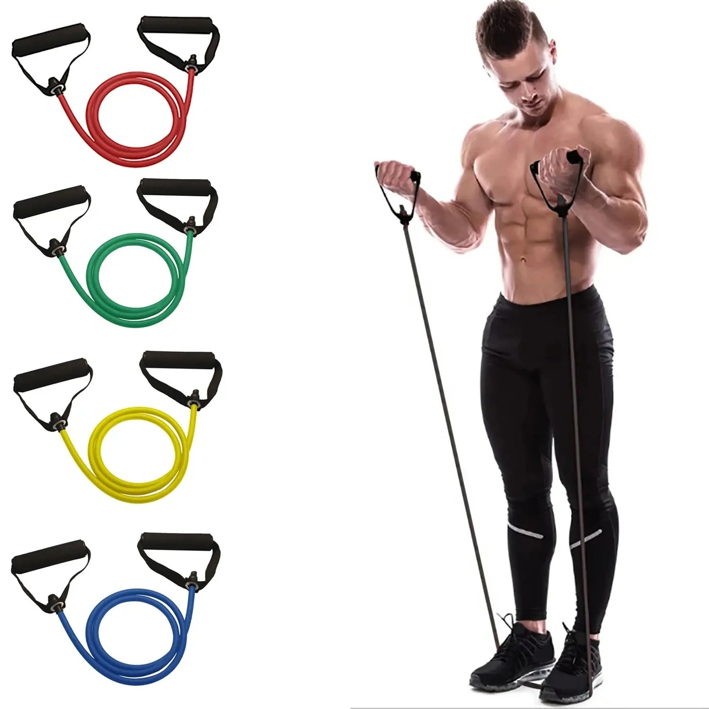 Resistance Bands With Handles, Exercise Bands For Men/Women, Strength Training Equipment At Home
