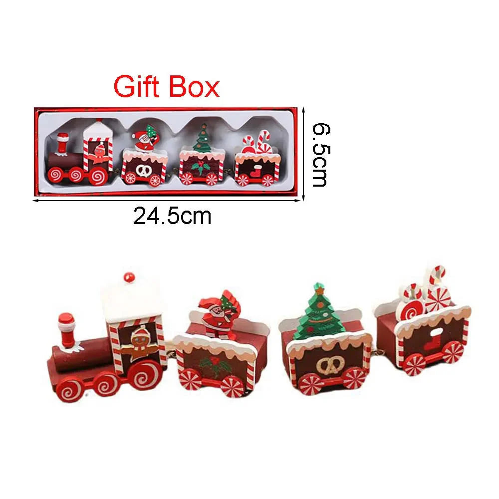 HolidayExpress Christmas Train Decoration | Classic Wooden Mantel & Table Decor