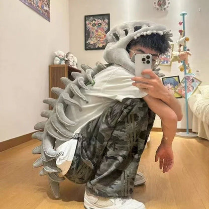 DinoRoar™ Plush Headgear: Cozy Skeleton Fun 🦖