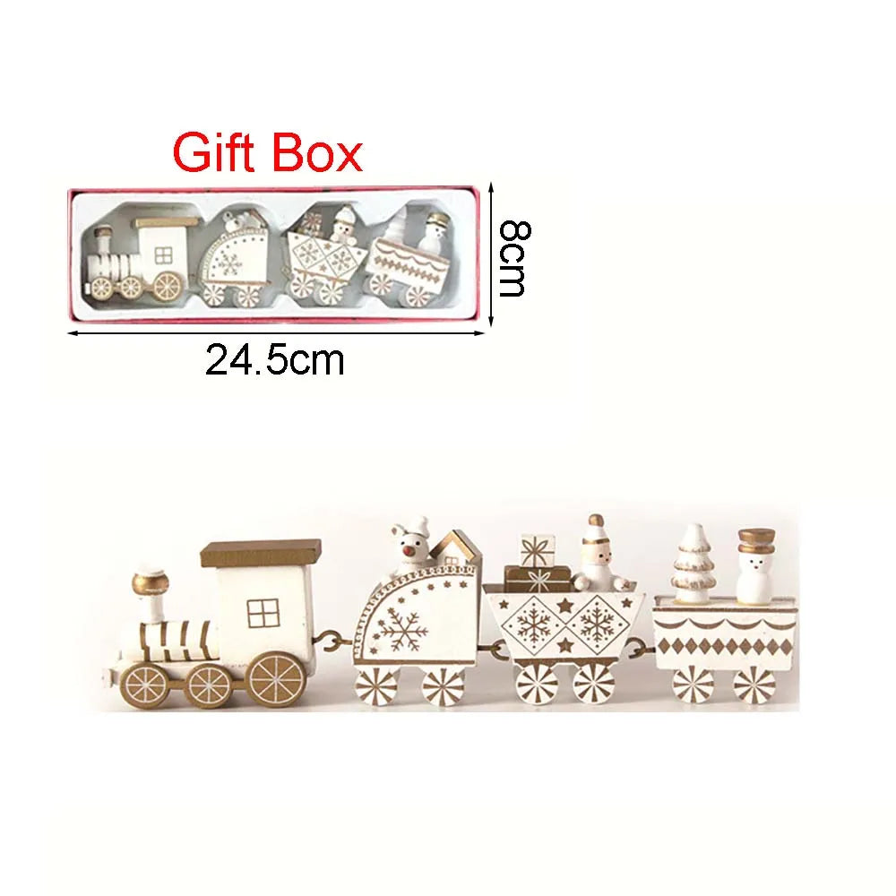 HolidayExpress Christmas Train Decoration | Classic Wooden Mantel & Table Decor