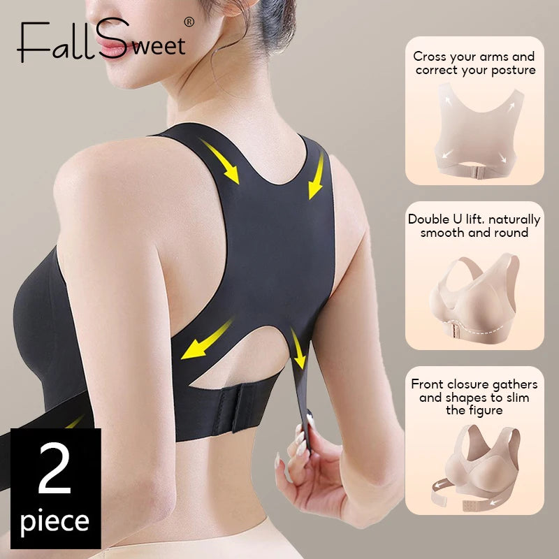 Front-Close Posture Bra with Cross-Back Support 💪