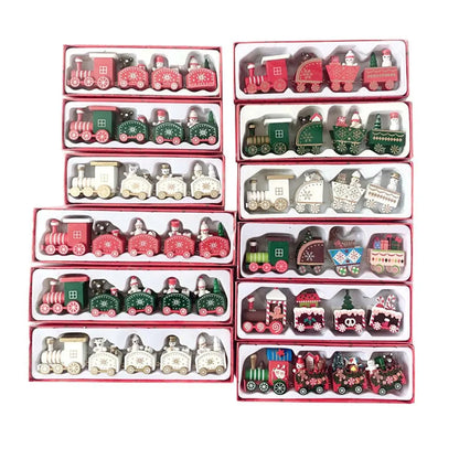 HolidayExpress Christmas Train Decoration | Classic Wooden Mantel & Table Decor