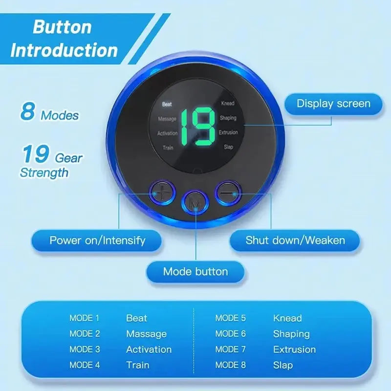 Foot Massager Electric Stimulation Pad With Remote 8 Mode & 19 Levels of Strength