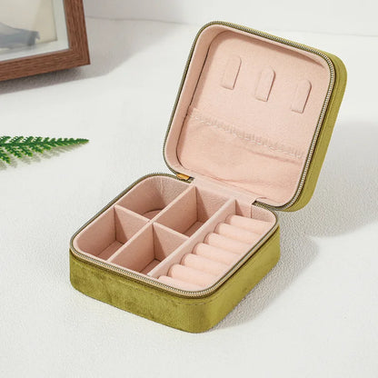Velvet Travel Jewelry Box Organizer