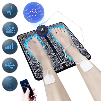 Foot Massager Electric Stimulation Pad With Remote 8 Mode & 19 Levels of Strength