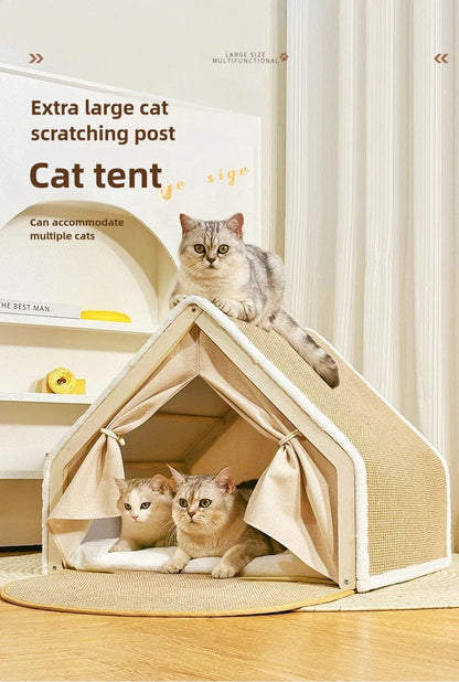 CozyClaw™ Foldable Sisal Cat House