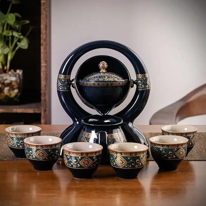Rotating Ceramic Tea Set for Effortless Elegance 🍵