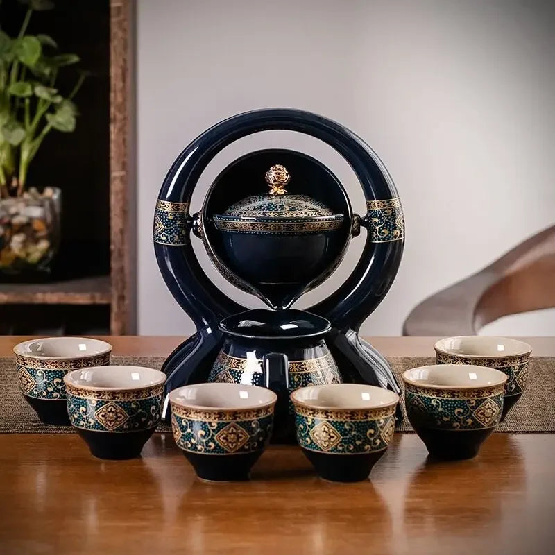 Rotating Ceramic Tea Set for Effortless Elegance 🍵