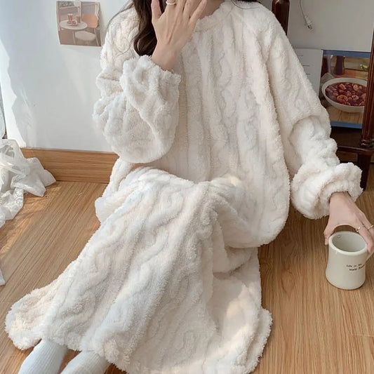 CozyBliss™ Fleece Winter Nightgown ❄️💗