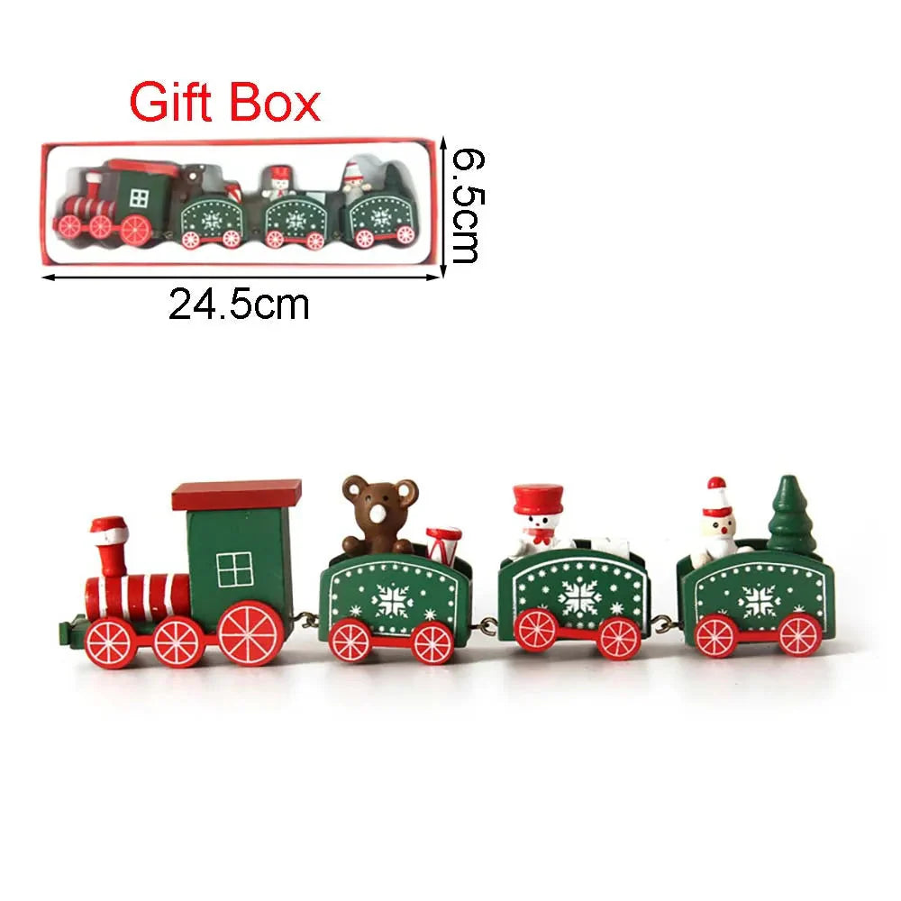 HolidayExpress Christmas Train Decoration | Classic Wooden Mantel & Table Decor