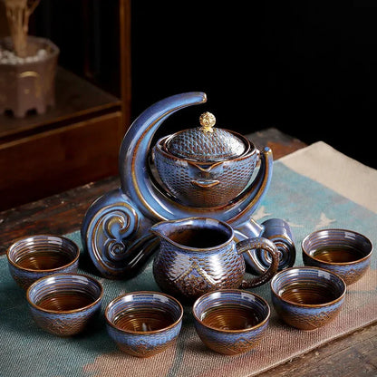 Rotating Ceramic Tea Set for Effortless Elegance 🍵