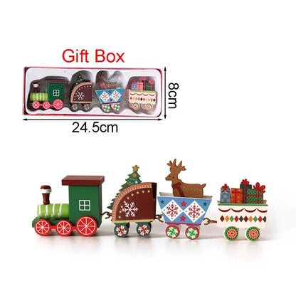 HolidayExpress Christmas Train Decoration | Classic Wooden Mantel & Table Decor