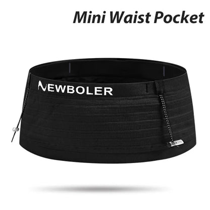 NEWBOLER Elastic Sports Waist Bag Pack Running Race Number Belt Triathlon Marathon Race Cycling Mountaineering Phone Waist Bag