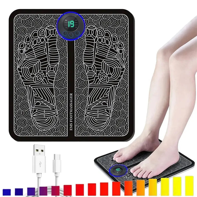 Foot Massager Electric Stimulation Pad With Remote 8 Mode & 19 Levels of Strength