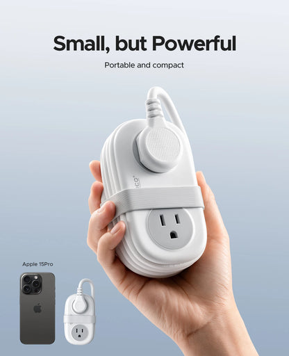 TravelZap™ Power Strip: 4 Outlets, 2 USB, 4FT Wrap