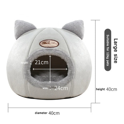 Sleep Comfort In Winter Cat Bed Iittle Mat Basket Small Dog House Products Pets Tent Cozy Cave Nest Indoor Cama Gato