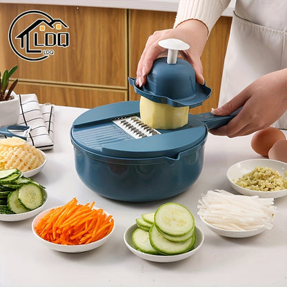 Versatile 12in1 Manual Vegetable Chopper  Slicer