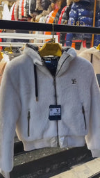 Peluş Kapüşonlu Bomber Ceket