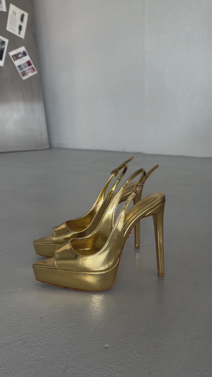 Heimdall Toka Detaylı 13 CM Platform Stiletto - Siyah