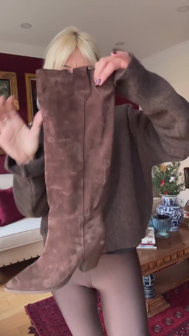 Kidney Real Suede Coffee Boots