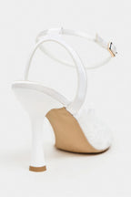 Celestia Royale Lace Couture Ankle Strap Heels – Burgundy