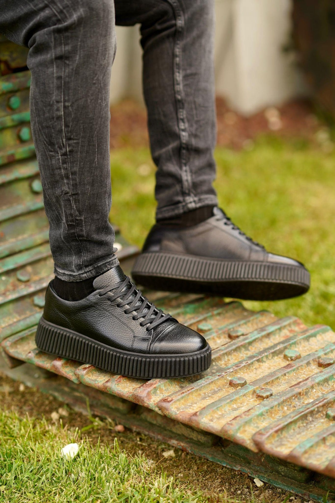 Esteban Siyah %100 Hakiki Deri 4 CM Light Termo Taban Sneaker