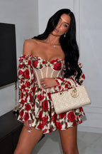 Odette Rose Corset Ruffle Mini Dress