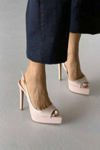 Heimdall Toka Detaylı 13 CM Platform Stiletto - Siyah