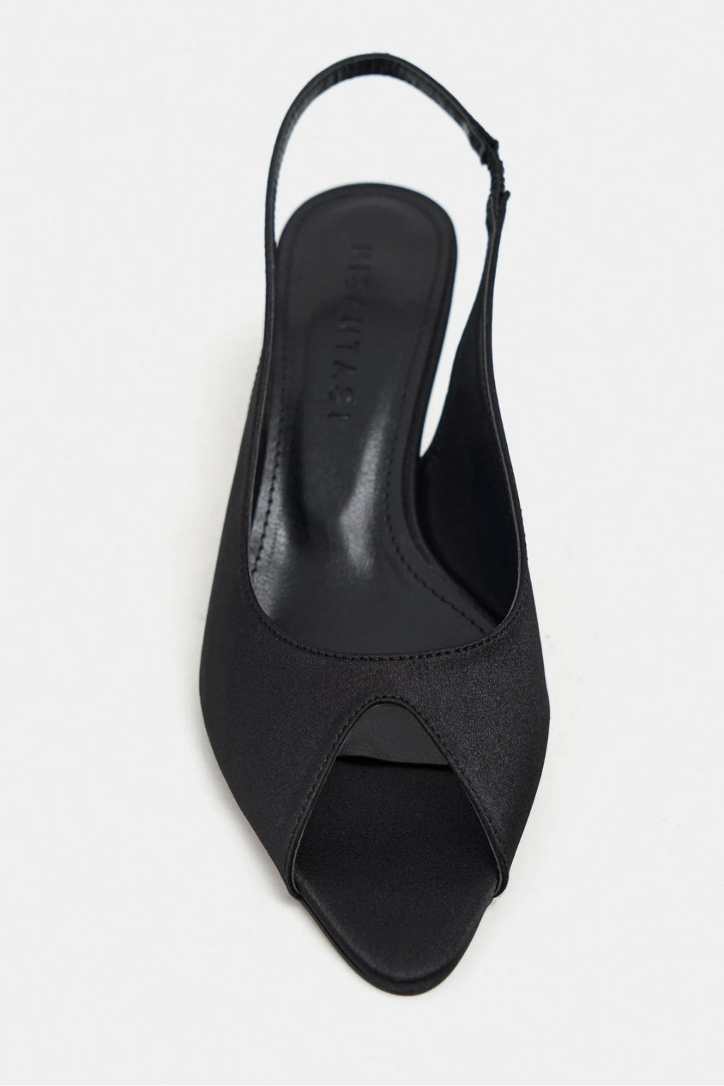 Aurelia Satin Peep-Toe Slingback Kitten Heels – Pearl Satin