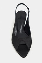 Aurelia Satin Peep-Toe Slingback Kitten Heels – Pearl Satin