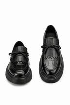 Siyah Kroko Baskılı Püsküllü Loafer