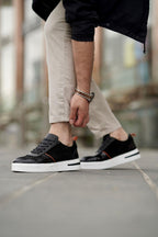 Yanko Siyah %100 Hakiki Deri Ultra Hafif Eva Taban Sneaker