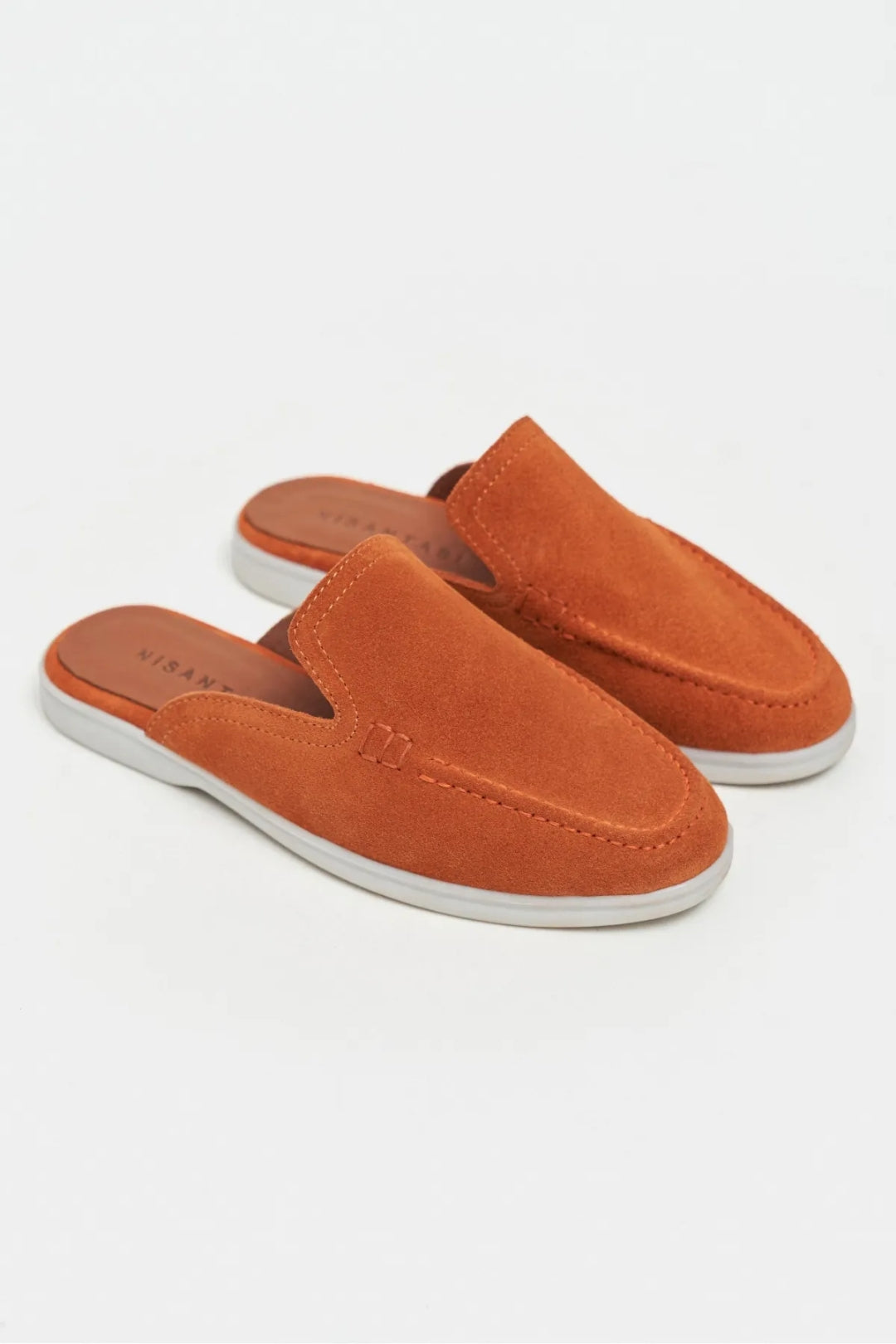 Sorrento – Handcrafted Genuine Suede Leather Mule Loafers – Navy Suede