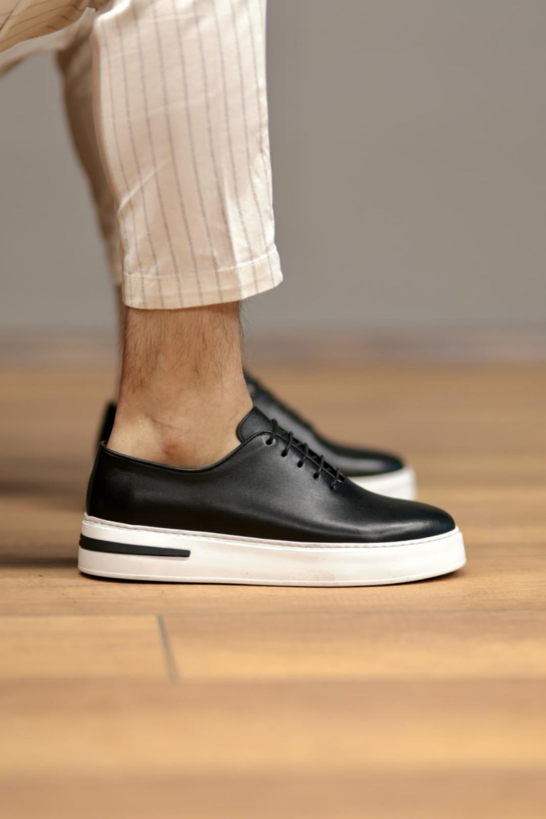 Martin Siyah %100 Hakiki Deri Yumuşak ve Hafif Eva Taban Sneaker