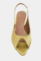 Aurelia Satin Peep-Toe Slingback Kitten Heels – Burgundy Satin