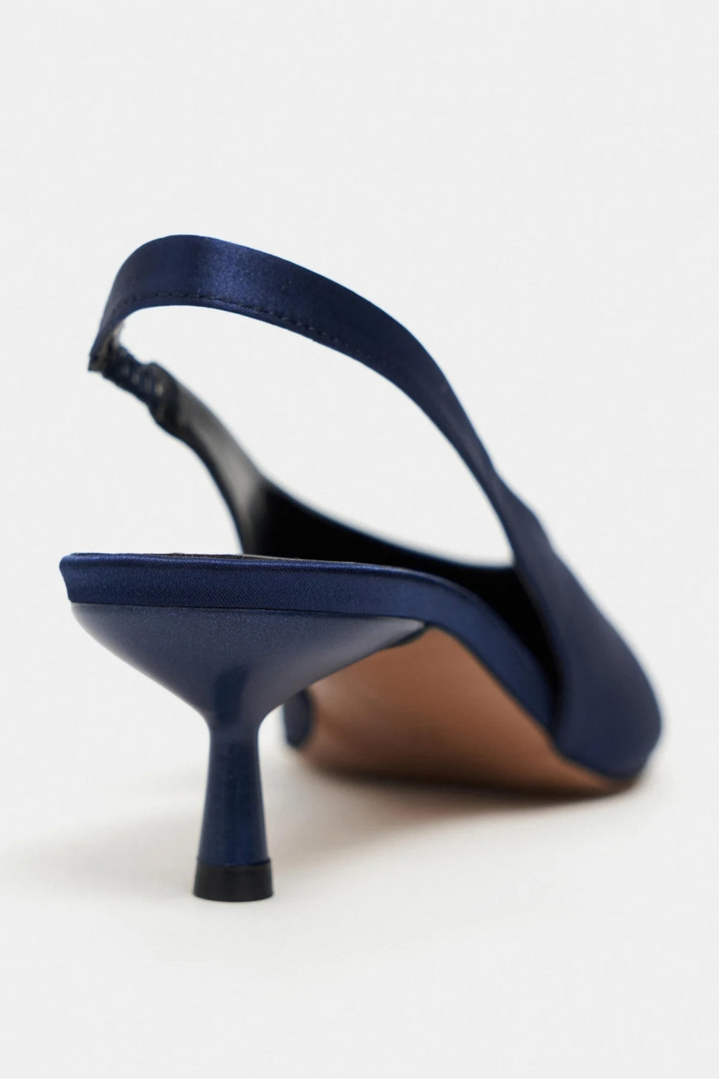 WILSON Satin Slingback Kitten Heel – Turquoise
