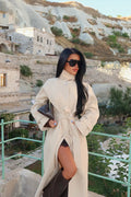 Aurevia Water-Resistant Long Coat – Cream