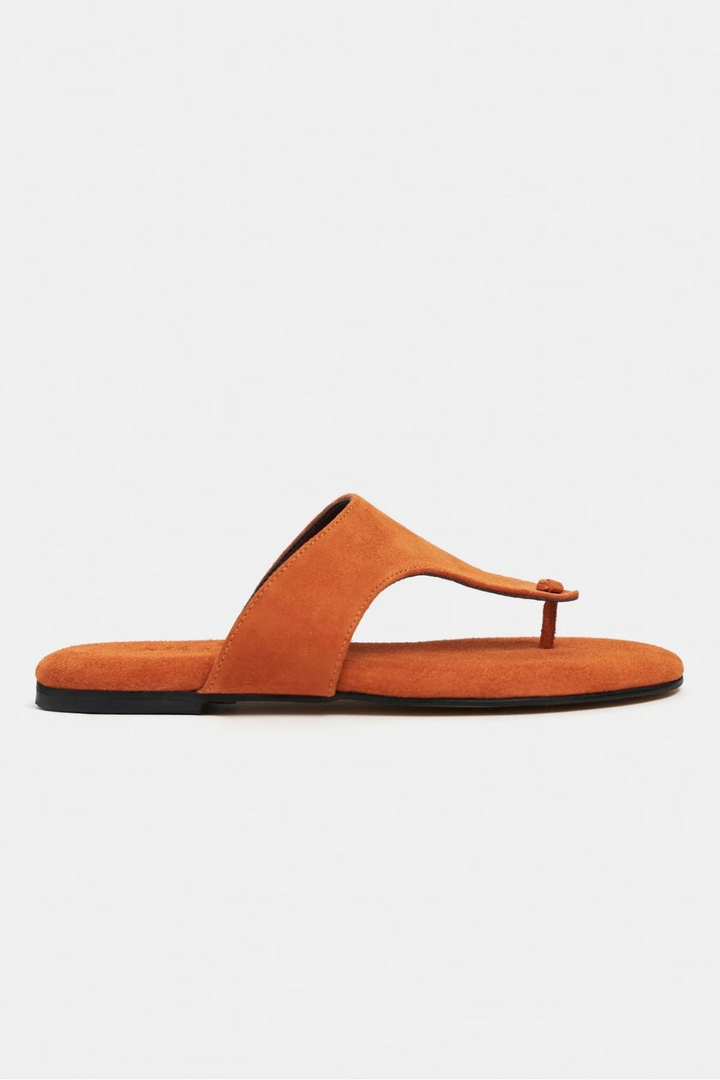 Ravello Handcrafted Genuine Leather Toe-Ring Sandals — Red Suede