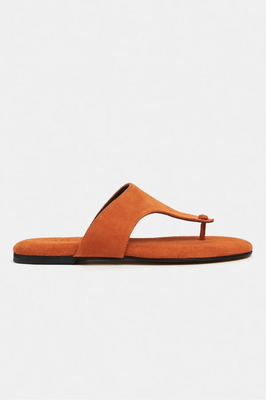 Ravello Handcrafted Genuine Leather Toe-Ring Sandals — Red Suede