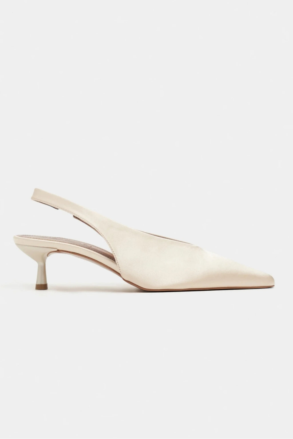 WILSON Satin Slingback Heels – Salmon Satin