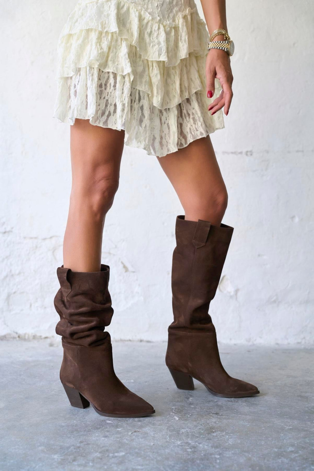 Kidney Real Suede Coffee Boots
