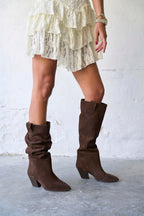 Kidney Real Suede Coffee Boots